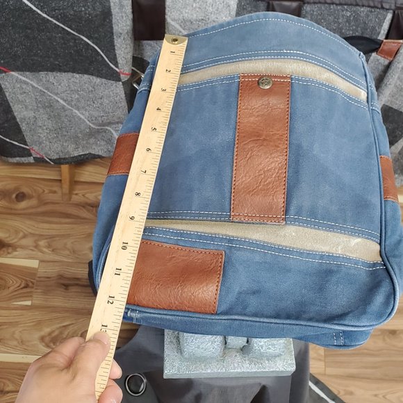 Mona B. - Cameron Admiral Up-Cycled Canvas Crossbody (blue) - Picture 9 of 9